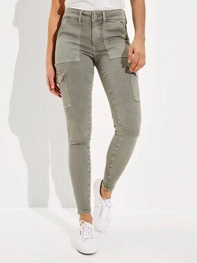 Sz 6 AE Ne(x)t Level Jegging Light Olive Grey Cargo Skinny Jeans